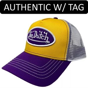Awesome Von Dutch Women's Snapback Trucker Hat! Purple & Gold Nwt